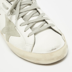 Pre Owned Golden Goose White Leather Superstar Sneakers Size 42