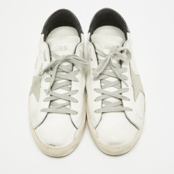 Pre Owned Golden Goose White Leather Superstar Sneakers Size 42