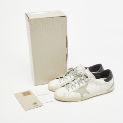 Pre Owned Golden Goose White Leather Superstar Sneakers Size 42