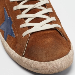 Golden Goose Brown/Blue Suede and Leather Superstar Sneakers Size 43