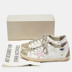 Pre Owned Golden Goose Multicolor Leather and Suede Superstar Sneakers Size 41