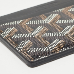 Goyard Black Goyardine Coated Canvas and Leather Saint Sulpice Card Holder