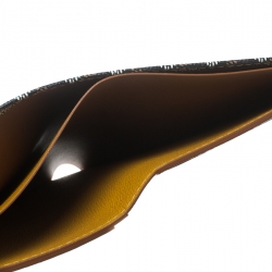 Pre Owned محفظة غويارد بطيتين بورت فيول بسيطة كانفاس مقوى سوداء/بنية