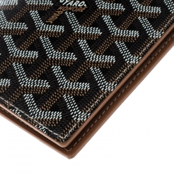 Pre Owned محفظة غويارد بطيتين بورت فيول بسيطة كانفاس مقوى سوداء/بنية