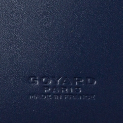 Pre Owned Goyard Blue Goyardine Coated Canvas Bifold Victoire Wallet