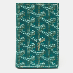 Goyard Green Goyardine Coated Canvas Saint Pierre Card Holder