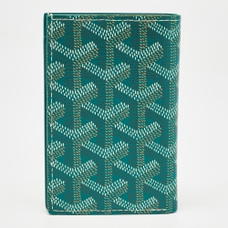 Goyard Green Goyardine Coated Canvas Saint Pierre Card Holder