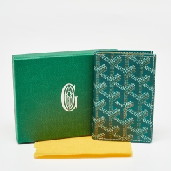 Goyard Green Goyardine Coated Canvas Saint Pierre Card Holder