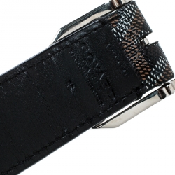 Goyard Black Chevron Print Coated Canvas Olympic Reversible Belt Size 85