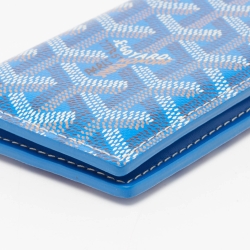 Pre Owned Goyard Blue Goyardine Coated Canvas Saint Pierre Card Holder