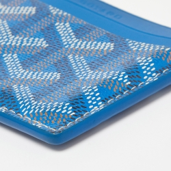 Goyard Blue Goyardine Coated Canvas and Leather Saint Sulpice Card Holder