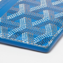 Goyard Blue Goyardine Coated Canvas and Leather Saint Sulpice Card Holder