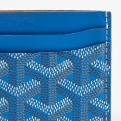 Goyard Blue Goyardine Coated Canvas and Leather Saint Sulpice Card Holder