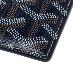 Pre Owned Goyard Blue Goyardine Coated Canvas Saint Sulpice Card Holder