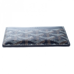Pre Owned Goyard Blue Goyardine Coated Canvas Saint Sulpice Card Holder