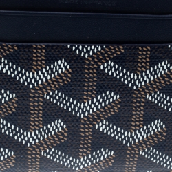 Pre Owned Goyard Blue Goyardine Coated Canvas Saint Sulpice Card Holder