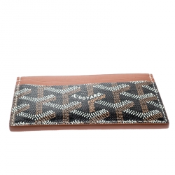 Pre Owned Goyard Brown Goyardine Coated Canvas Saint Sulpice Card Holder
