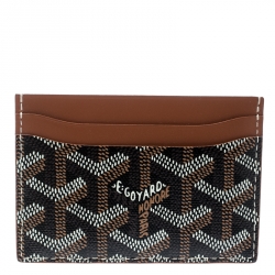 Pre Owned Goyard Brown Goyardine Coated Canvas Saint Sulpice Card Holder