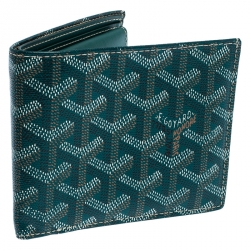 Goyard Green Coated Canvas Victoire Bifold Wallet