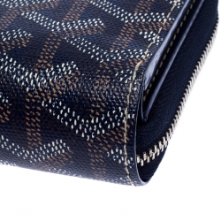 Goyard Blue Goyardine Coated Canvas Zip Around Wallet
