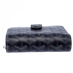 Goyard Blue Goyardine Coated Canvas Zip Around Wallet