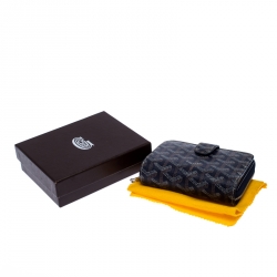 Goyard Blue Goyardine Coated Canvas Zip Around Wallet