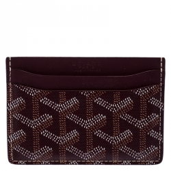 Goyard Burgundy Goyardine Coated Canvas Saint Sulpice Card Holder