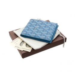 Goyard Blue Goyardine Coated Canvas Bi-Fold Wallet