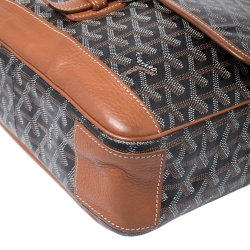 مملوكة مسبقًا Goyard Black/Brown Leather and Canvas MM Bleu Messenger Bag