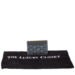 Pre Owned حافظة بطاقات غويارد سان سولبيس كانفاس مقوى نقوش غوياردين رصاصي