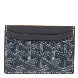 Pre Owned حافظة بطاقات غويارد سان سولبيس كانفاس مقوى نقوش غوياردين رصاصي