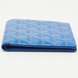 Goyard Blue Goyardine Coated Canvas Victoire Bifold Wallet