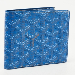 Goyard Blue Goyardine Coated Canvas Victoire Bifold Wallet