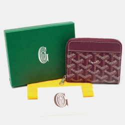 Goyard Burgundy Goyardine Coated Canvas and Leather Matignon PM Wallet