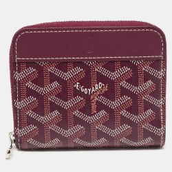 Goyard Burgundy Goyardine Coated Canvas and Leather Matignon PM Wallet