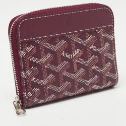 Goyard Burgundy Goyardine Coated Canvas and Leather Matignon PM Wallet