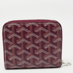 Goyard Burgundy Goyardine Coated Canvas and Leather Matignon PM Wallet