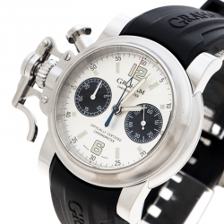 مملوكة مسبقًا ساعة يد رجالية غراهام كرونوفايتر 2CFAS  ستانلس ستيل بيضاء 43 مم