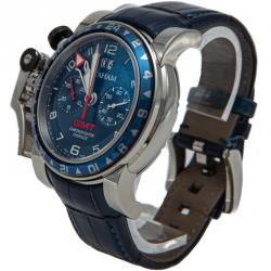 Graham Blue Chronofighter Oversize Gmt Steel Skeleton Back Case Men'Swatch 47MM