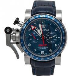 Graham Blue Chronofighter Oversize Gmt Steel Skeleton Back Case Men'Swatch 47MM