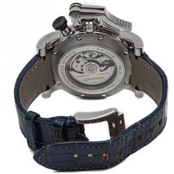 Graham Blue Chronofighter Oversize Gmt Steel Skeleton Back Case Men'Swatch 47MM