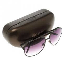 Pre Owned Gucci Brown/ Purple Gradient GG2206/S Aviator Sunglasses
