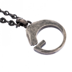 Pre Owned Gucci G Horse-head Silver Pendant Necklace