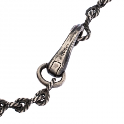 Pre Owned Gucci G Horse-head Silver Pendant Necklace