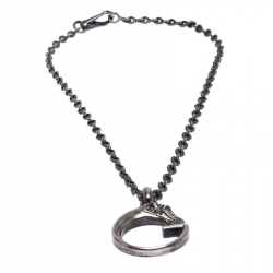Pre Owned Gucci G Horse-head Silver Pendant Necklace