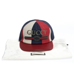 مملوكة مسبقًا قبعة باسبول غوتشي سيلفي كتان متعددة الألوان L