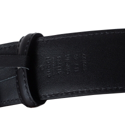 Pre Owned Gucci Black Guccissima Leather Interlocking G Belt 115CM