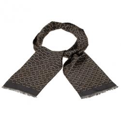 Gucci Grey Printed Scarf