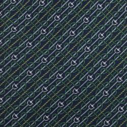 Pre Owned رباطة عنق غوتشي حرير بخطوط منقطة باللون الأزرق