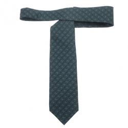 Pre Owned رباطة عنق غوتشي حرير بخطوط منقطة باللون الأزرق